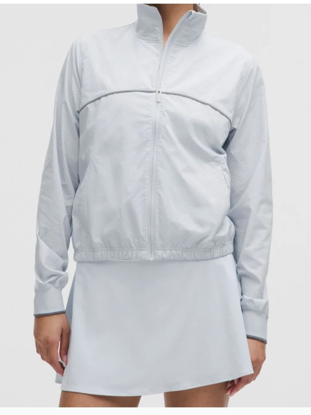 lululemon athletica Light Gray Zip-Front Bomber Jacket